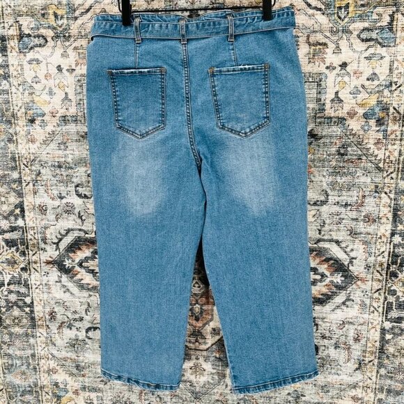 Chelsea & Violet Women's Wide Leg Crop Jeans Size 31 High Rise Button Fly - Picture 2 of 14